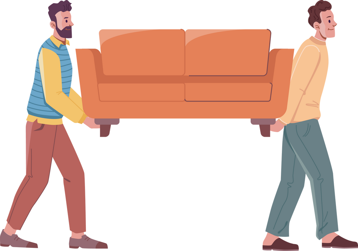 People Moving Sofa or Couch Transporting